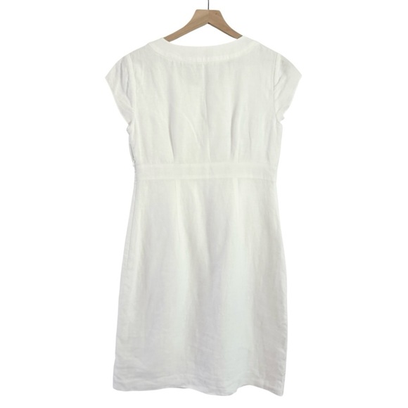 Boden 100% Linen‎ Sequin Cap Sleeve Sorrento Dress White Pink Green Red Size 6 - Picture 2 of 9